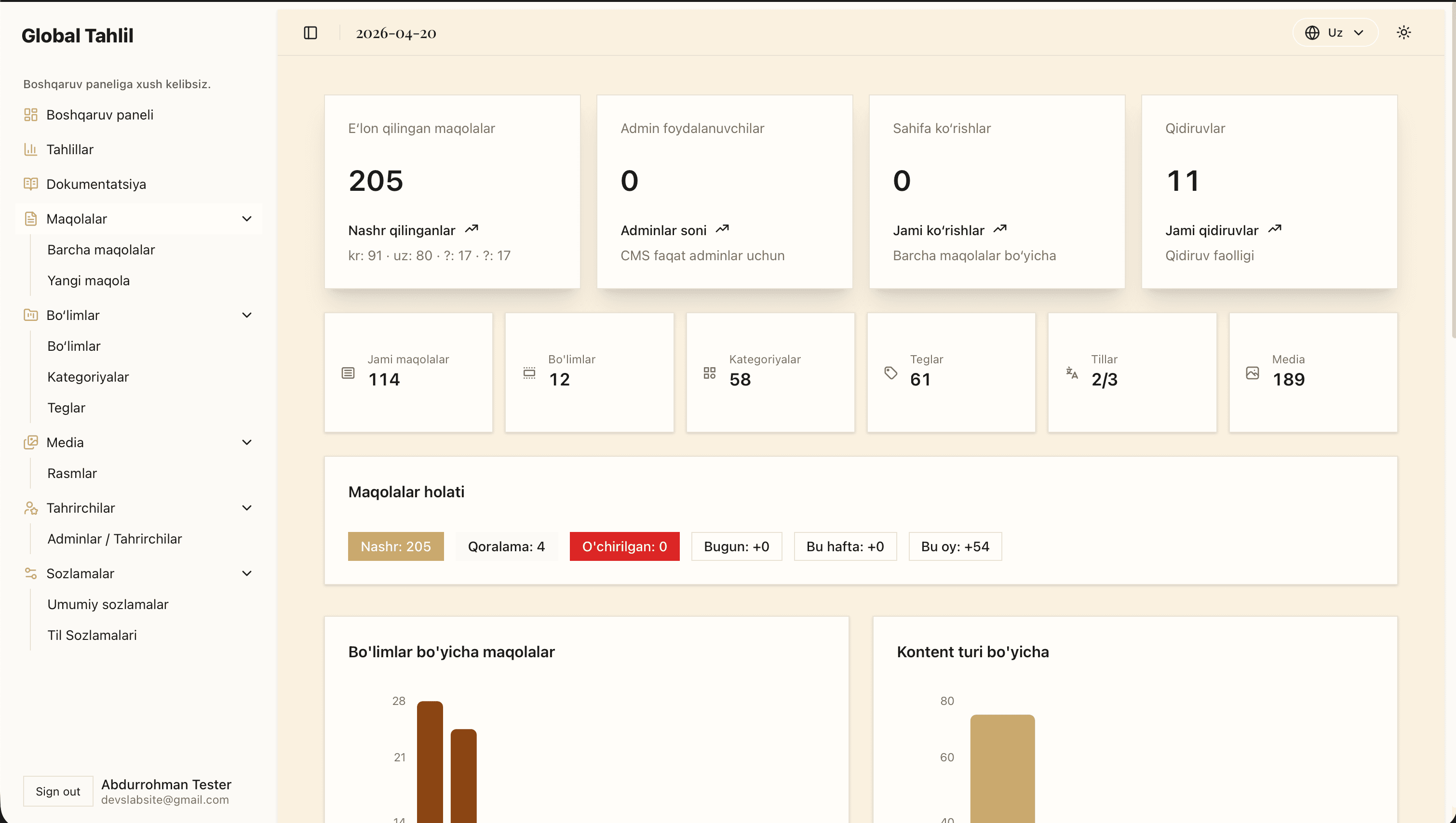 News Platform with Custom CMS desktop secondary view