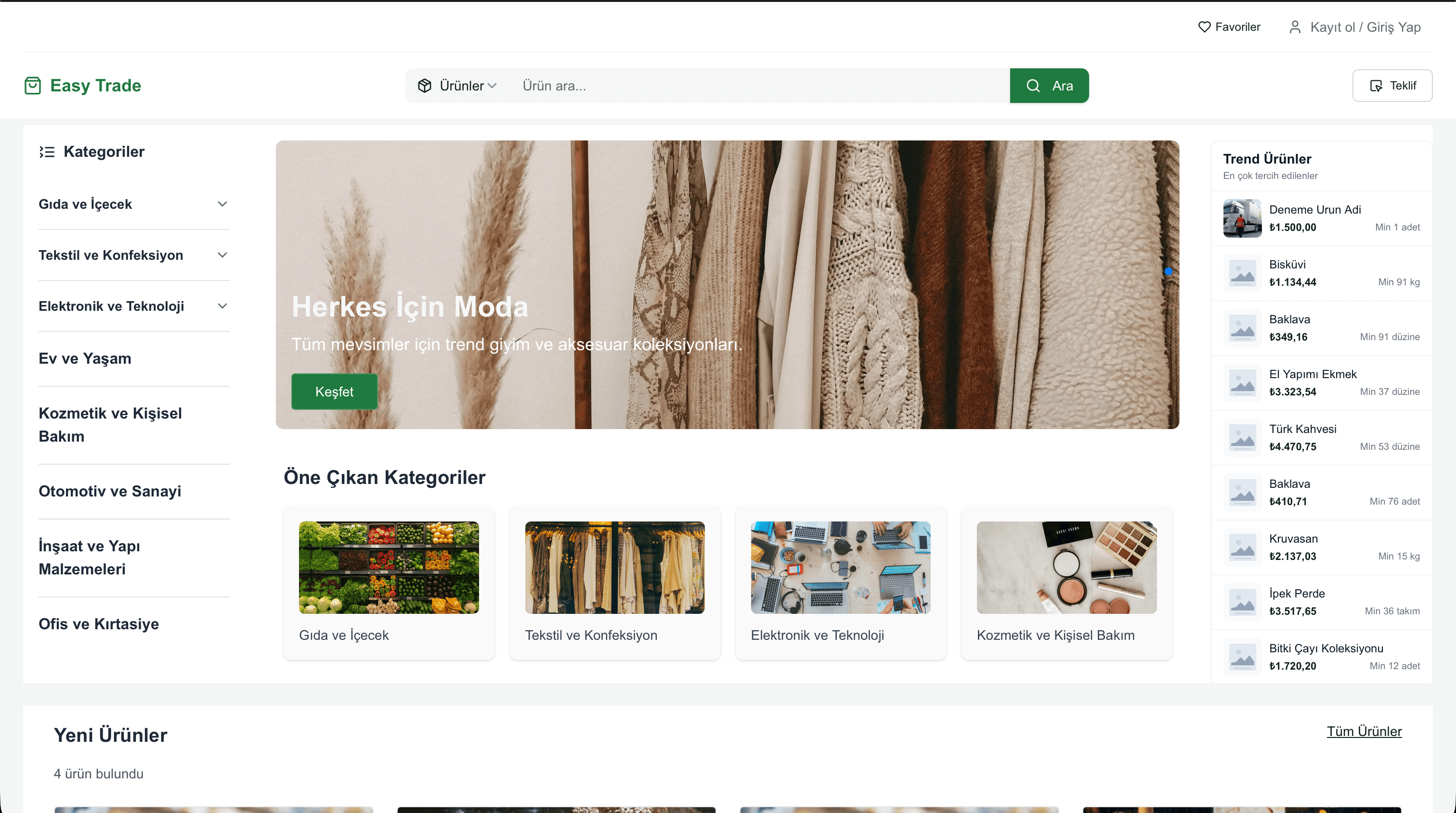 B2B Marketplace Platform desktop secondary view